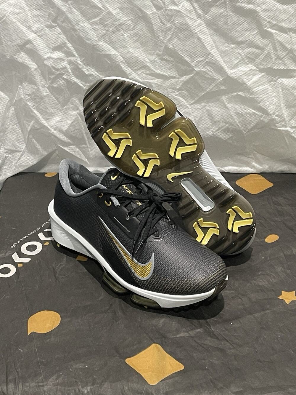 Nike Men’s 10.5 NIKE Air Zoom Infinity Tour 2 Golf Black/Gold/Grey FD0217-003